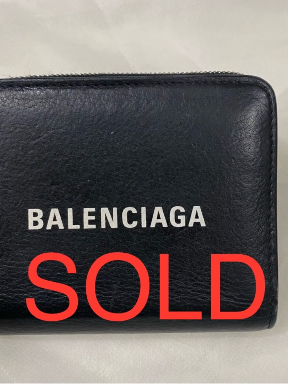 ***SOLD***Balenciaga Black Leather Compact Wallet